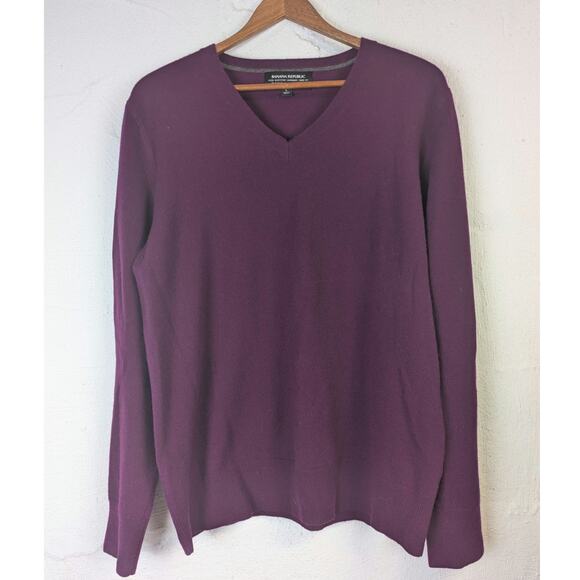 Banana Republic Cashmere Sweater Womens Large Purple Todd Duncan Scottish Yarn - Picture 1 of 7